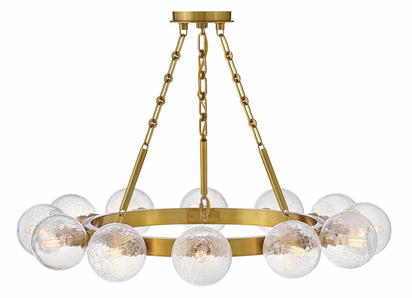 Coco 12 Light 32" Wide Ring Chandelier with Crackle Glass Shades