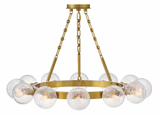 Coco 12 Light 32" Wide Ring Chandelier with Crackle Glass Shades