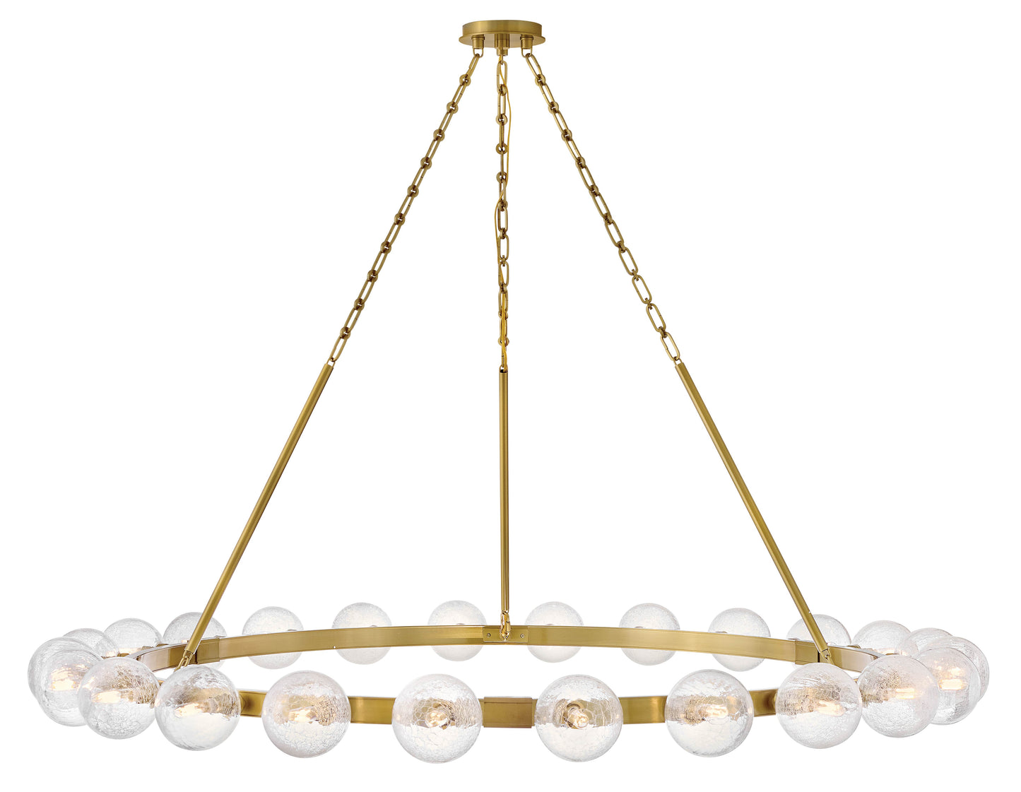 Coco 24 Light 60" Wide Ring Chandelier with Crackle Glass Shades