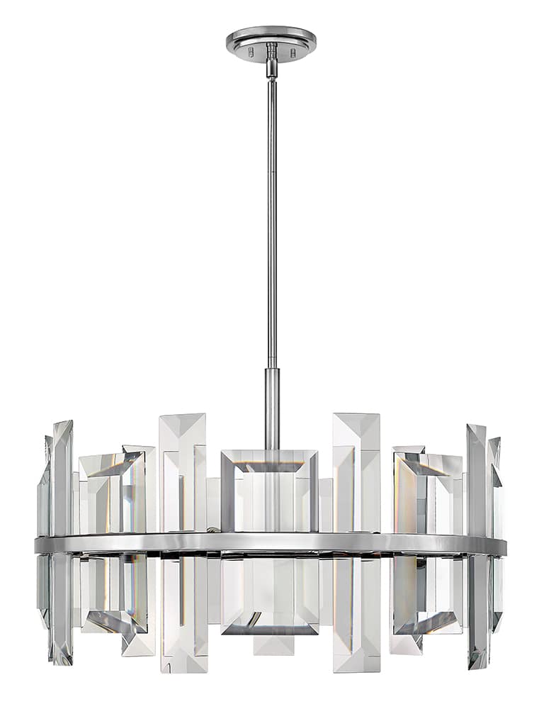 Odette 9 Light 30" Wide Drum Chandelierwith Emerald Cut Crystal Panels