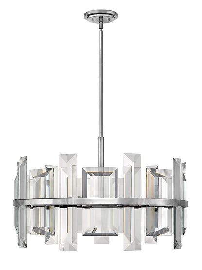 Odette 9 Light 30" Wide Drum Chandelierwith Emerald Cut Crystal Panels