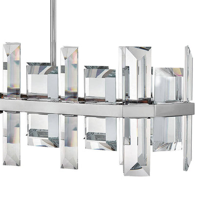 Odette 8 Light 42" Wide Linear Chandelierwith Emerald Cut Crystal Panels