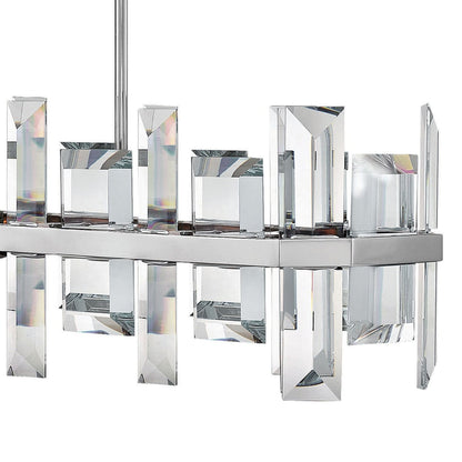 Fredrick Ramond Odette 8 Light 42" Wide Linear Chandelierwith Emerald Cut Crystal Panels