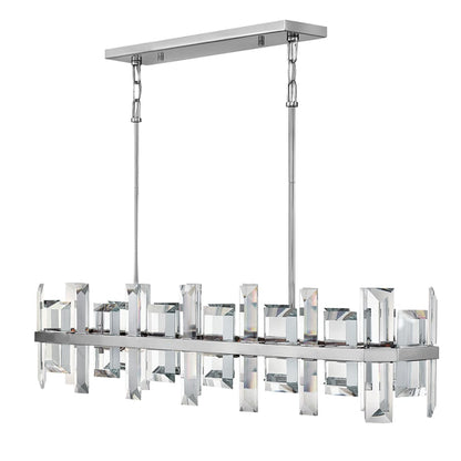 Fredrick Ramond Odette 8 Light 42" Wide Linear Chandelierwith Emerald Cut Crystal Panels