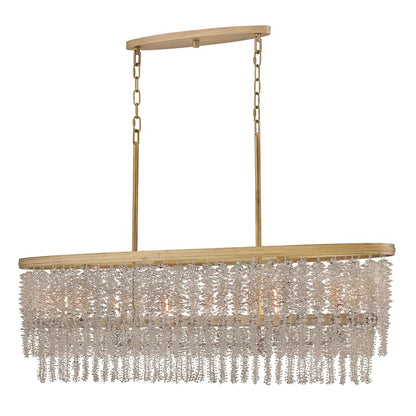 Fredrick Ramond Rubina 6 Light 48" Wide Crystal Linear Chandelier