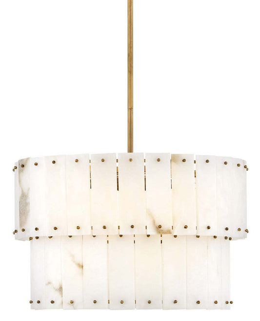 Simone 6 Light 24" Wide Waterfall Chandelier with Alabaster Shades