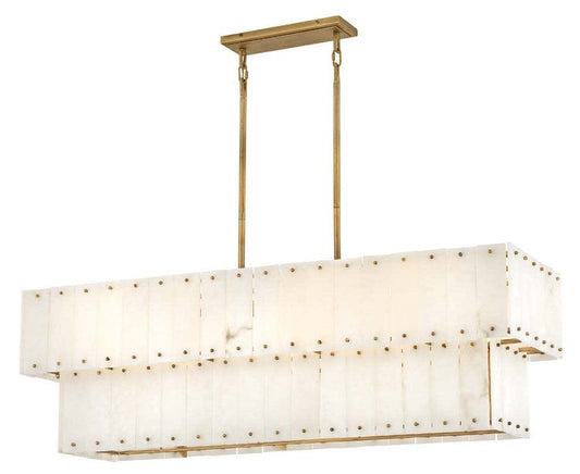 Simone 8 Light 48" Wide Linear Chandelier with Alabaster Shades