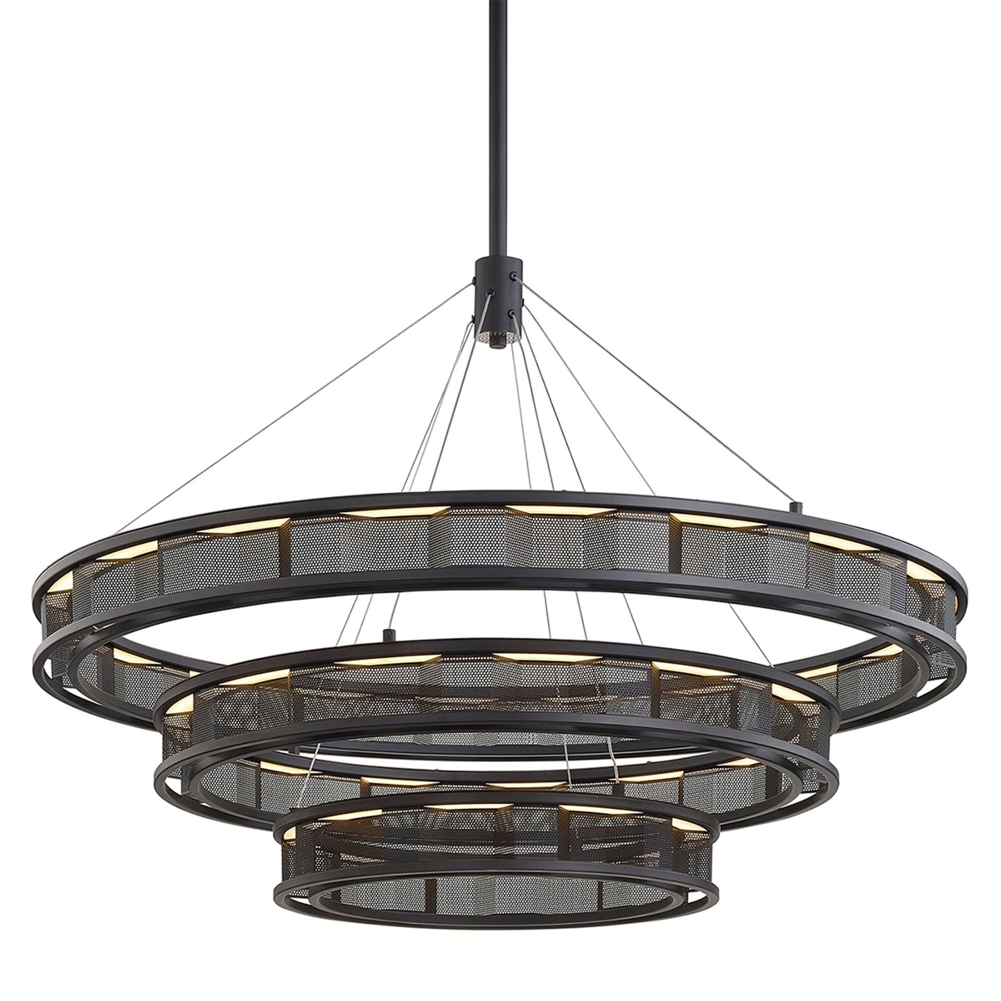 Fuze 39" Wide Modern Bronze 3-Tier LED Pendant Light