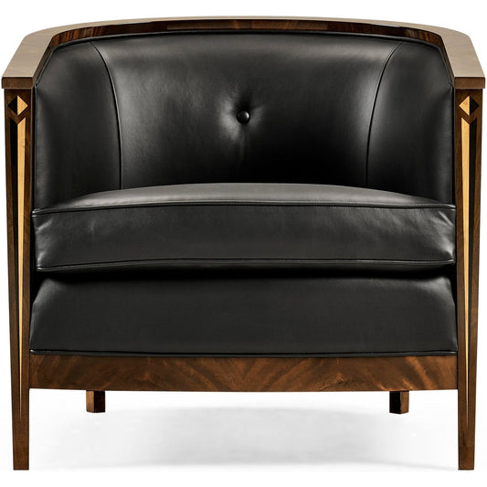 Jonathan Charles Knightbridge Tub Chair with Black Leather (495196-BMA-L012)