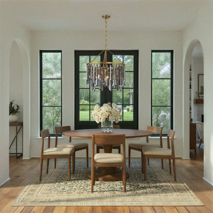 Gemma 24'' Modern Gold Chandelier Black 24"W x 26.5"H x 24"D