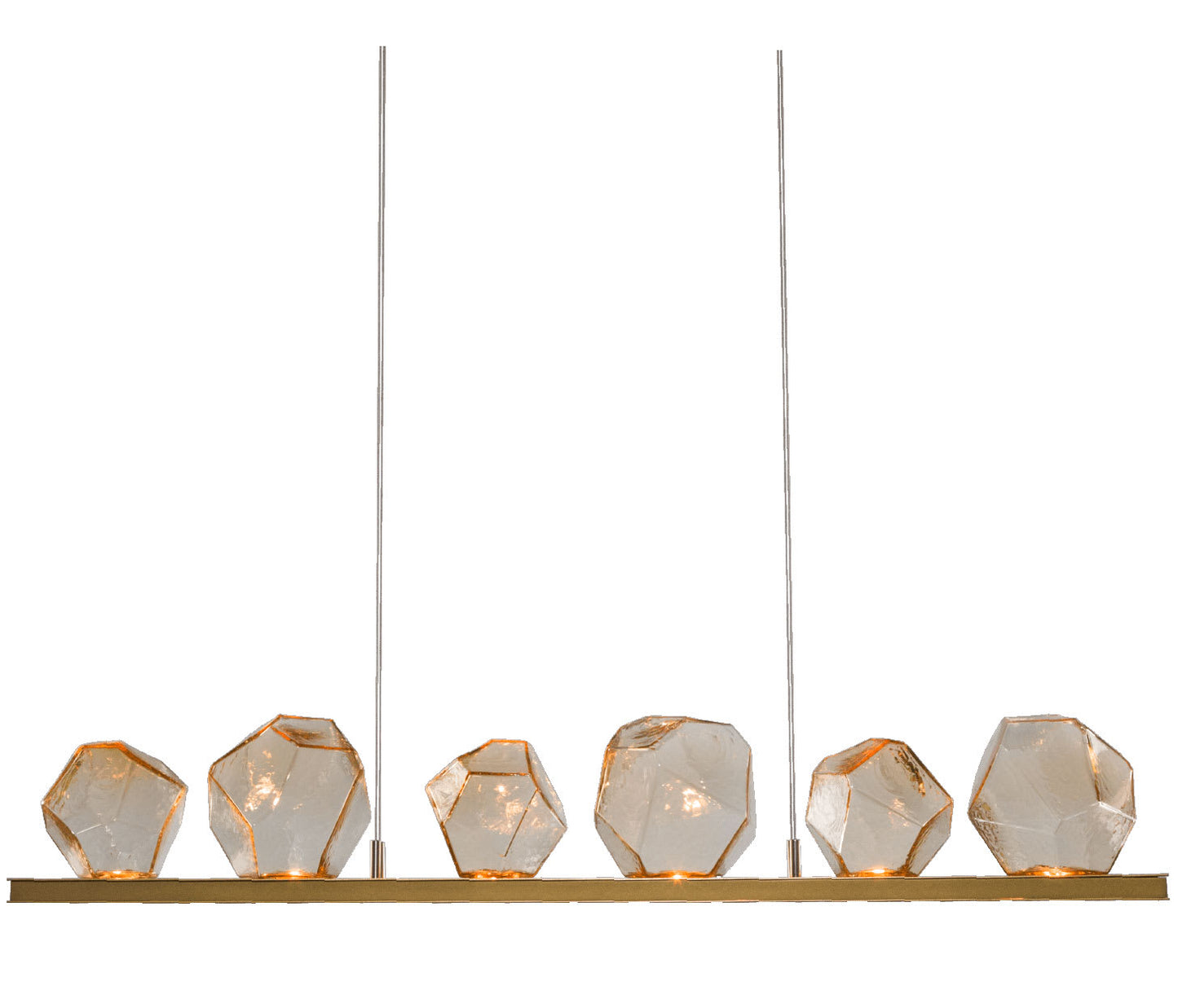 Gem 44" Wide 10 Light Hand Blown Glass LED Linear Suspension
