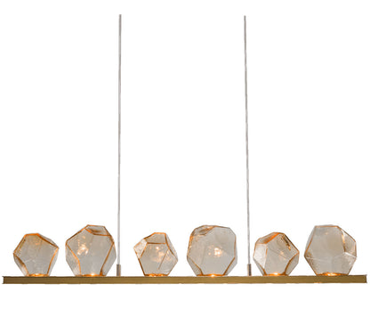 Gem 44" Wide 10 Light Hand Blown Glass LED Linear Suspension