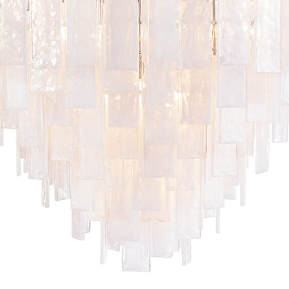 Glacier 31" Wide Nickel Glass Cascade 16-Light Chandelier