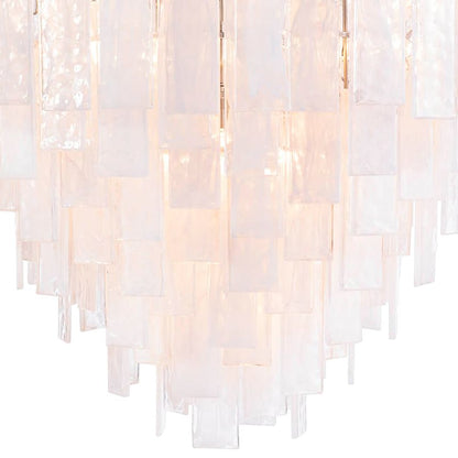 Glacier 31" Wide Nickel Glass Cascade 16-Light Chandelier