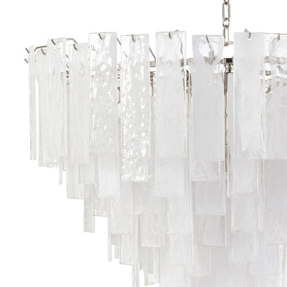 Glacier 31" Wide Nickel Glass Cascade 16-Light Chandelier