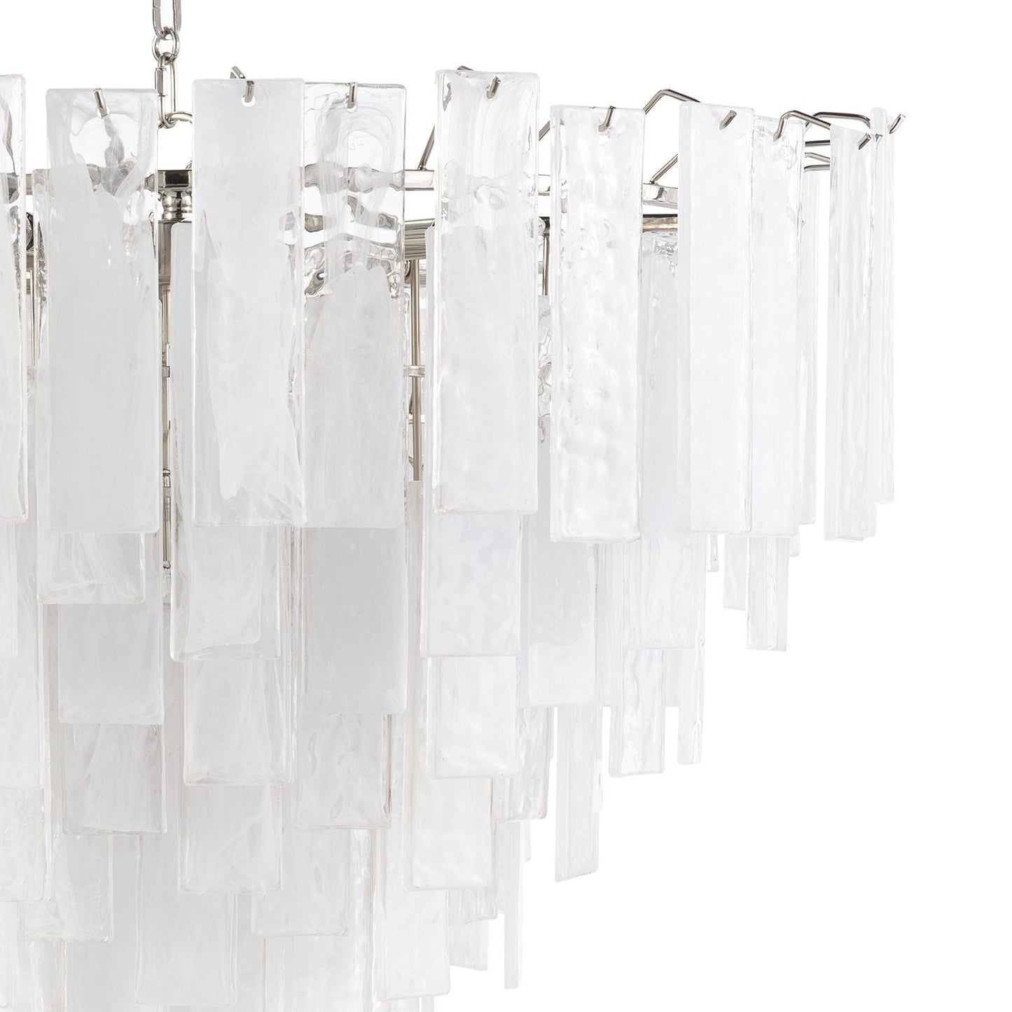 Glacier 31" Wide Nickel Glass Cascade 16-Light Chandelier