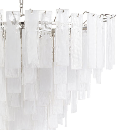 Glacier 31" Wide Nickel Glass Cascade 16-Light Chandelier