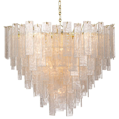 Glacier 31" Wide Polished Brass Glass 16-Light Chandelier