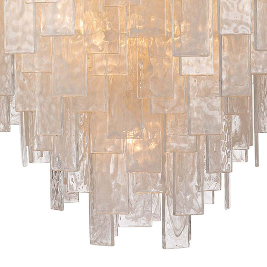 Glacier 31" Wide Polished Brass Glass 16-Light Chandelier