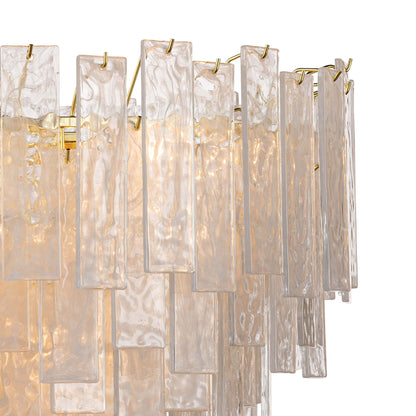 Glacier 31" Wide Polished Brass Glass 16-Light Chandelier