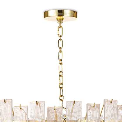 Glacier 31" Wide Polished Brass Glass 16-Light Chandelier