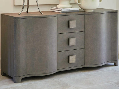 Toile Linen 66-Inch Credenza Sideboard Grey Oak Interior