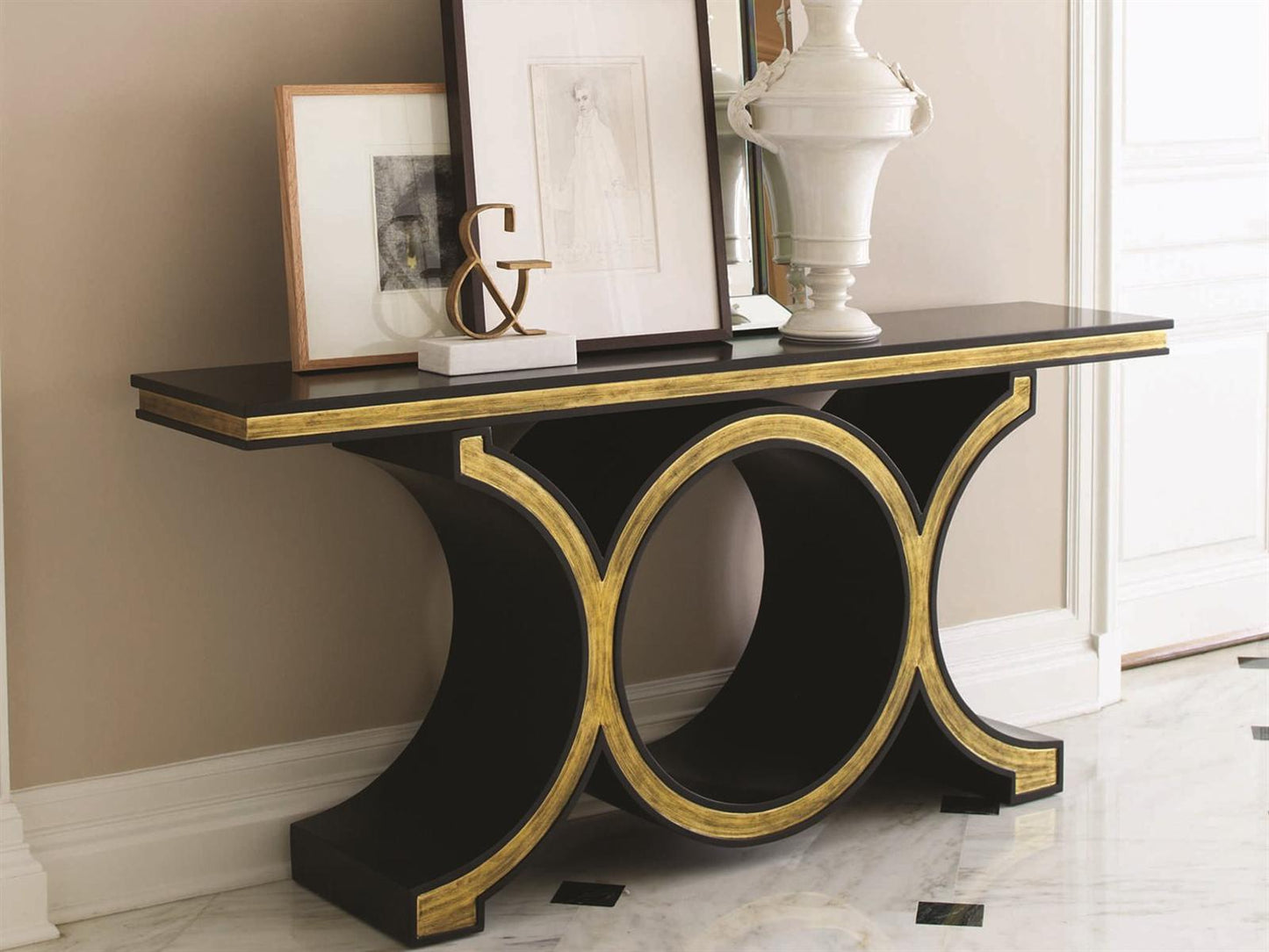 Link Rectangular Glass Console Table