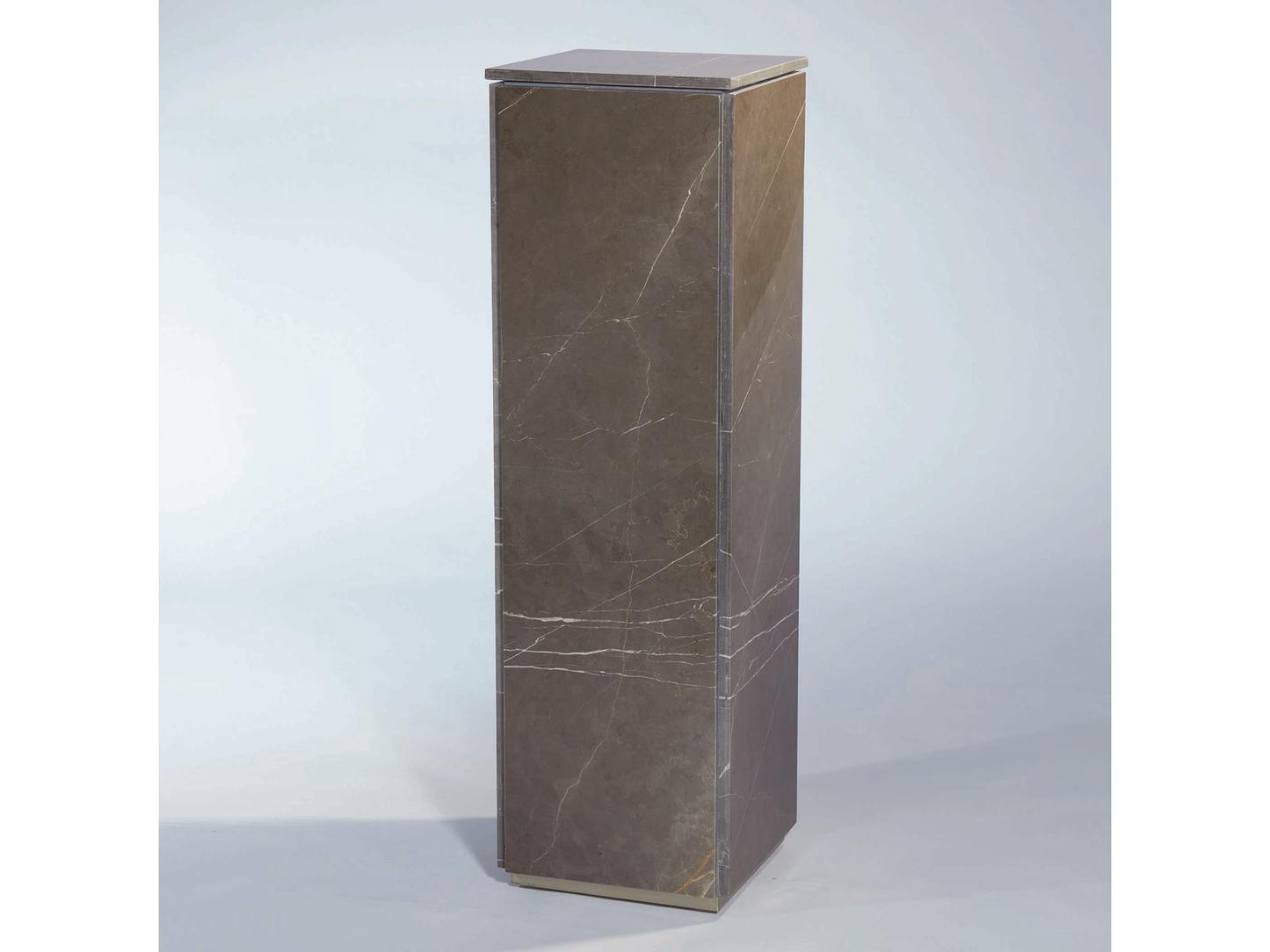 Square Marble End Table with Stainless Steel Base