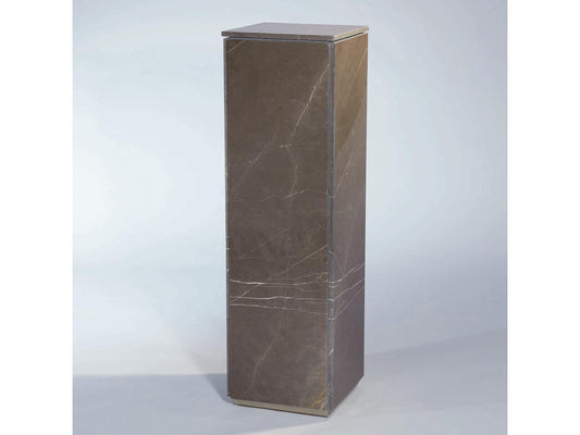 Square Marble End Table with Stainless Steel Base