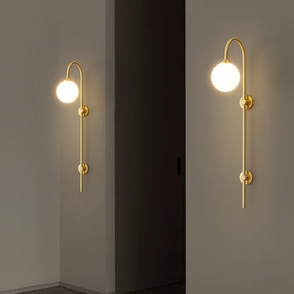 Globe Brass Vertical Wall Sconce