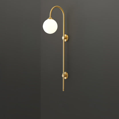 Globe Brass Vertical Wall Sconce
