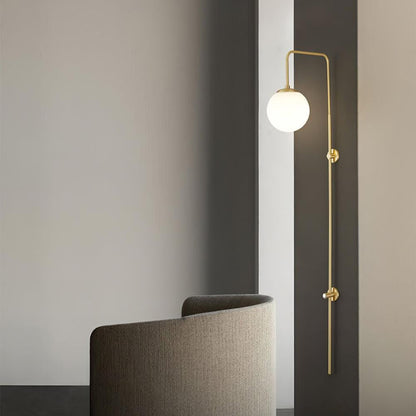 Globe Brass Vertical Wall Sconce