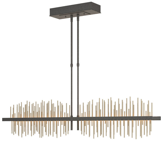 Gossamer 51.9" Natural Iron & Soft Gold Short LED Pendant