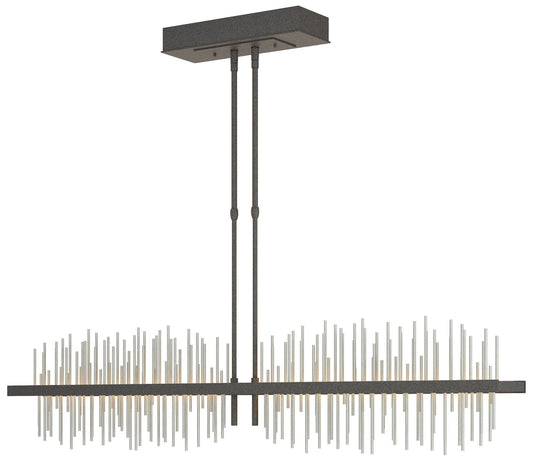 Gossamer 51.9" Natural Iron & Vintage Platinum Short LED Pendant