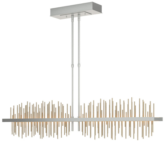 Gossamer 51.9" Vintage Platinum & Soft Gold Long LED Pendant
