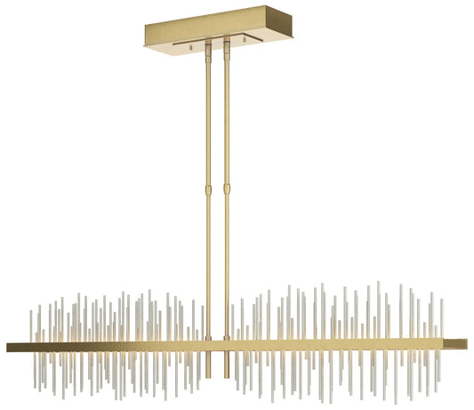 Gossamer 51.9"W Large Modern Brass And Vintage Platinum LED Pendant