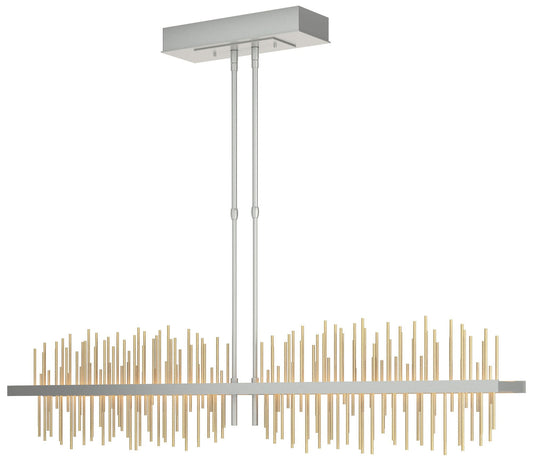 Gossamer 51.9"W Large Vintage Platinum And Modern Brass LED Pendant