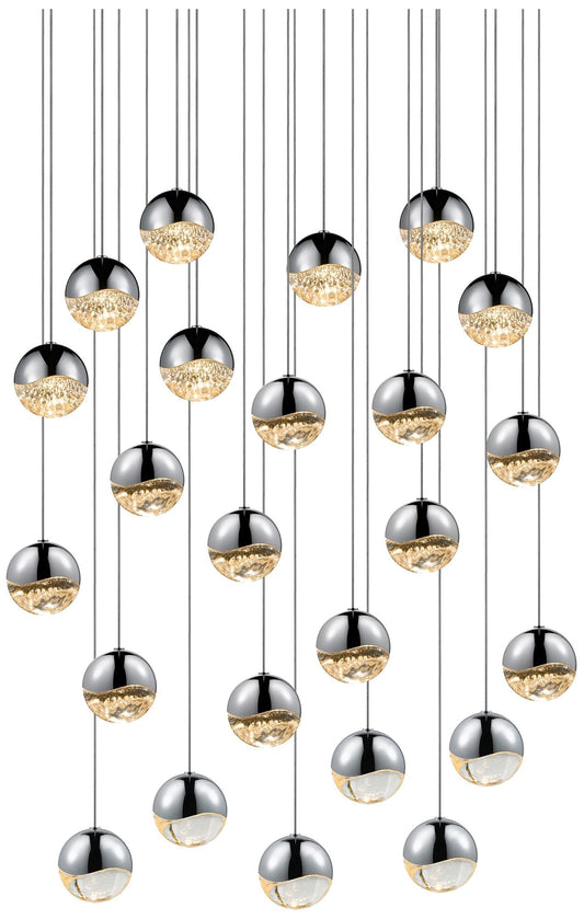 Grapes 26.25" Wide 24-Light Polished Chrome LED Pendant