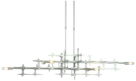 Grid 53.6" Wide Vintage Platinum Long Pendant