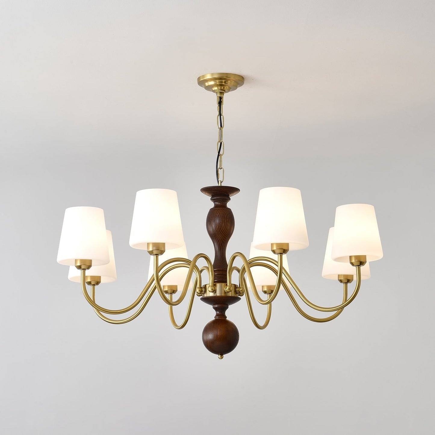 Grove Haven Wood & Brass Chandelier