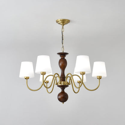 Grove Haven Wood & Brass Chandelier