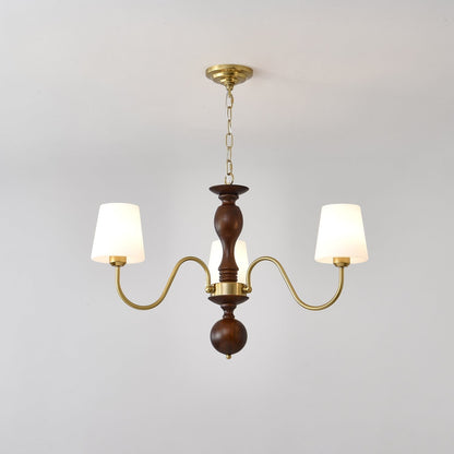 Grove Haven Wood & Brass Chandelier