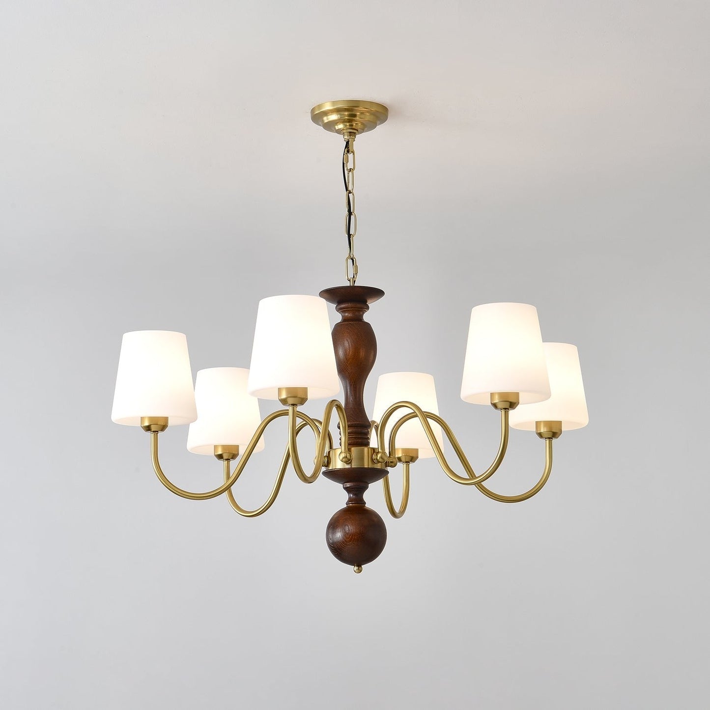 Grove Haven Wood & Brass Chandelier