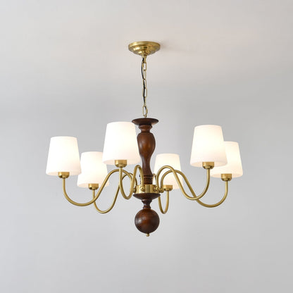 Grove Haven Wood & Brass Chandelier