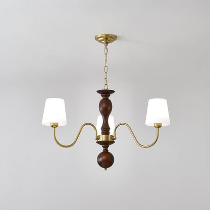 Grove Haven Wood & Brass Chandelier
