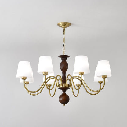 Grove Haven Wood & Brass Chandelier