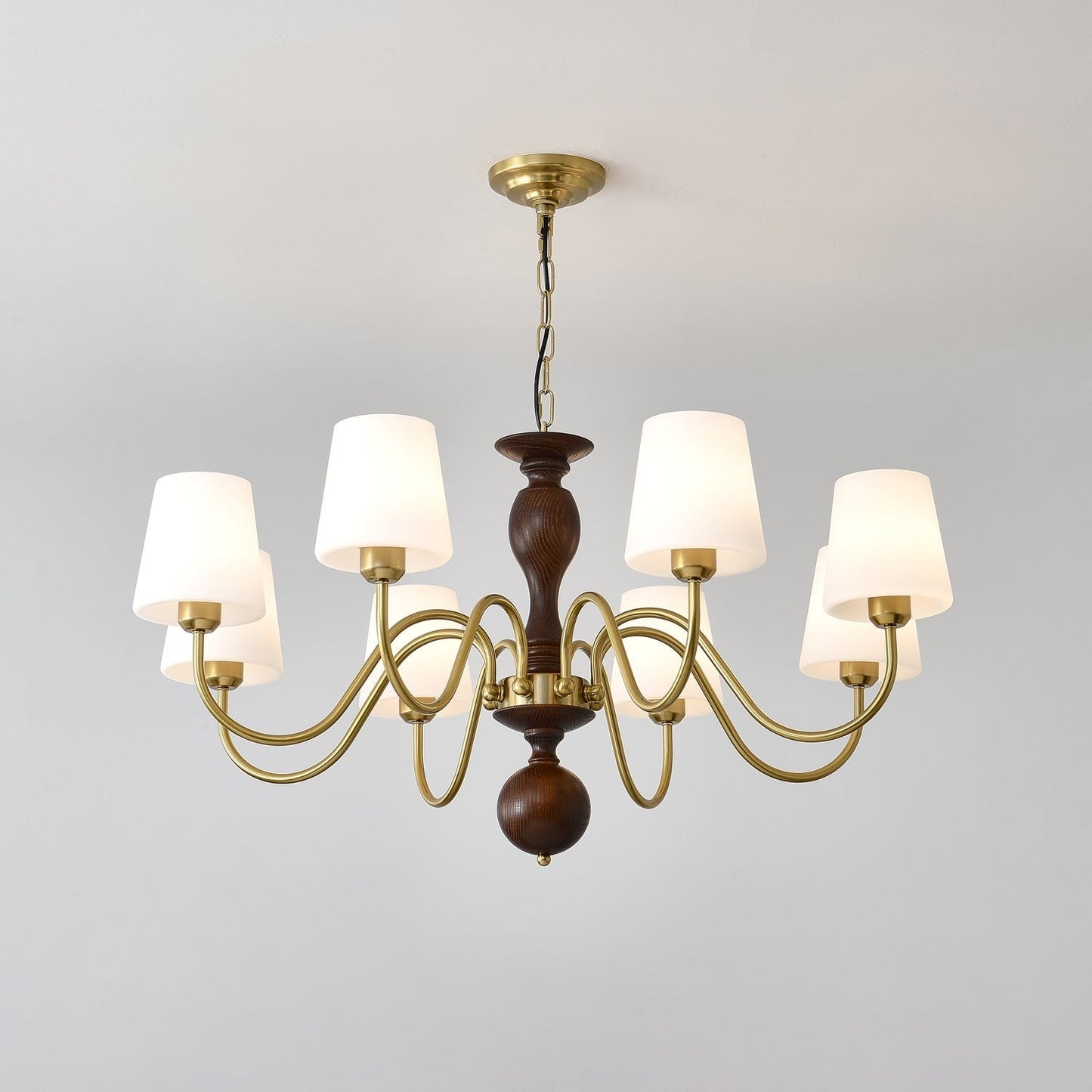 Grove Haven Wood & Brass Chandelier