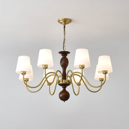 Grove Haven Wood & Brass Chandelier