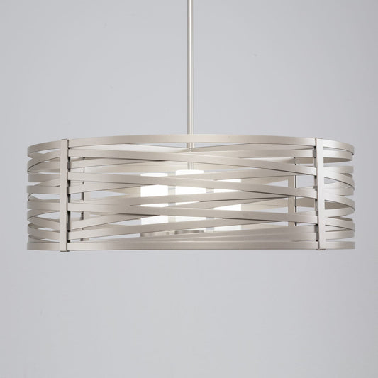 Tempest 4 Light 36" Wide LED Drum Chandelier - with Frosted Glass Inner Shades and Finished to Match Outer Metal Shade