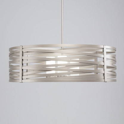Hammerton Studio Tempest 4 Light 36" Wide LED Drum Chandelier - with Frosted Glass Inner Shades and Finished to Match Outer Metal Shade